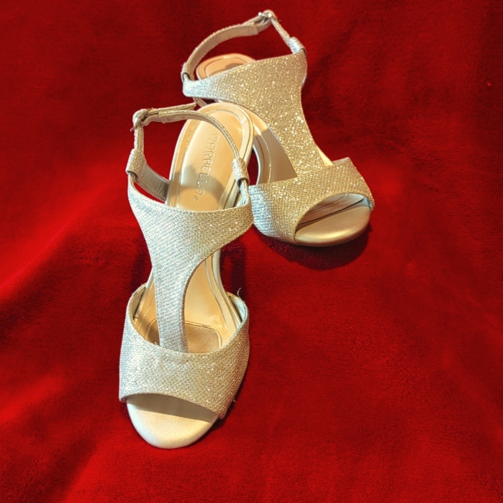 Silver Glitter Formal Heels